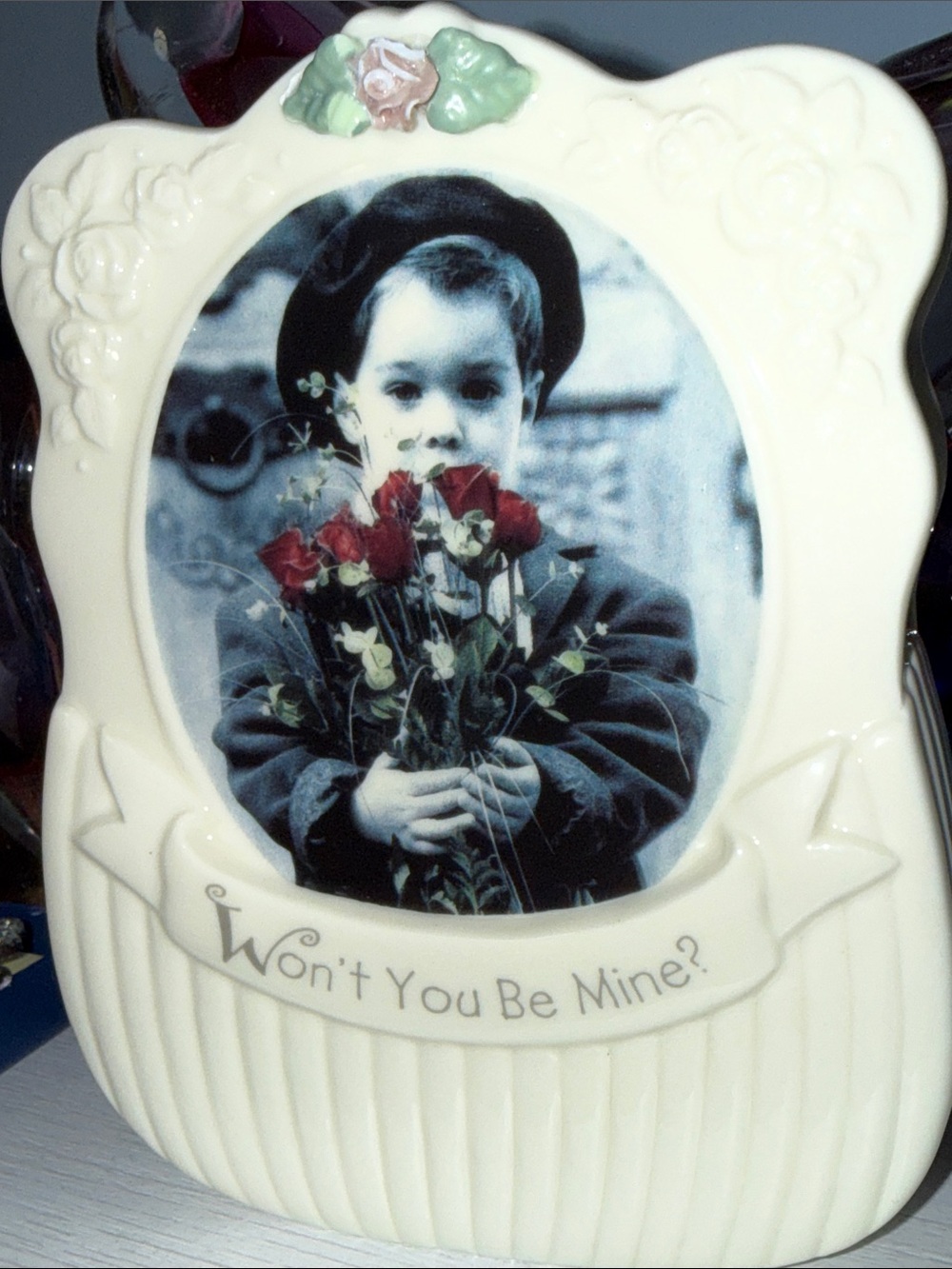 Vintage Kim Anderson Vase with a cute little boy Carrying Flowers